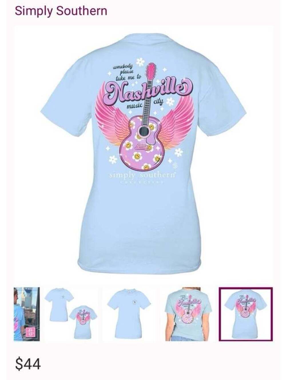Simply southern Nashville music city tshirt